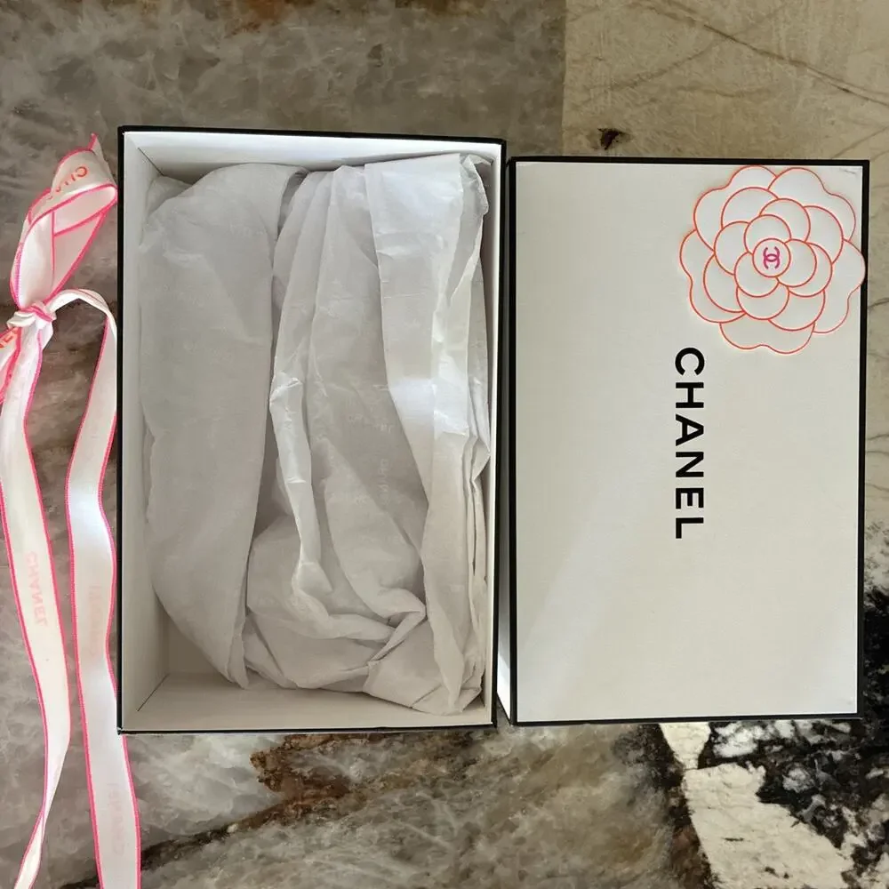 Chanel Empty Authentic box With Ribbon and Tissue Paper
